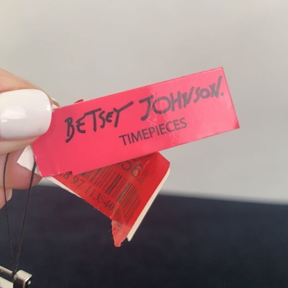 Betsey Johnson NIB 2 tone bling face watch